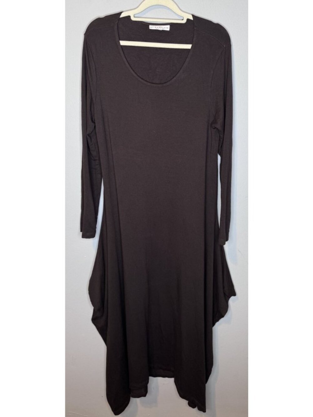 Bryn Walker Tulip Drape Dress Small Brown Long Sleeve Maxi Parachute Artsy